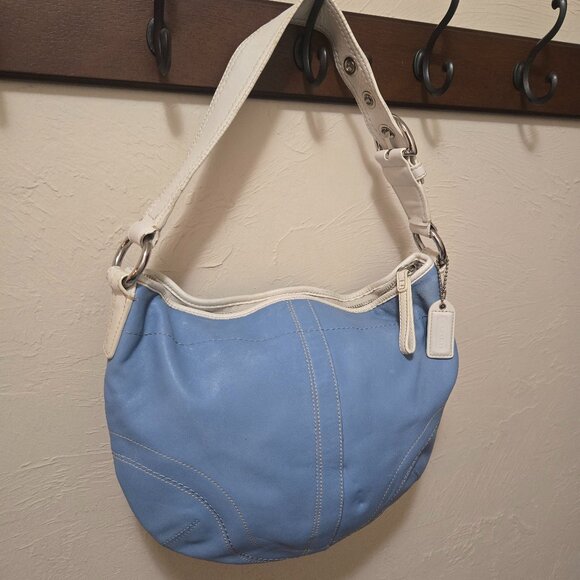 Vintage Y2K Coach K0571-F10908 Periwinkle Leather Hobo Bag EUC - Picture 1 of 7